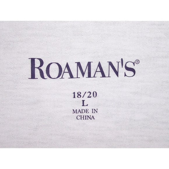 NEW Roaman's L-18/20 Handkerchief Hem Trapeze Tunic Tank Top Purple Lace Print - Picture 9 of 13